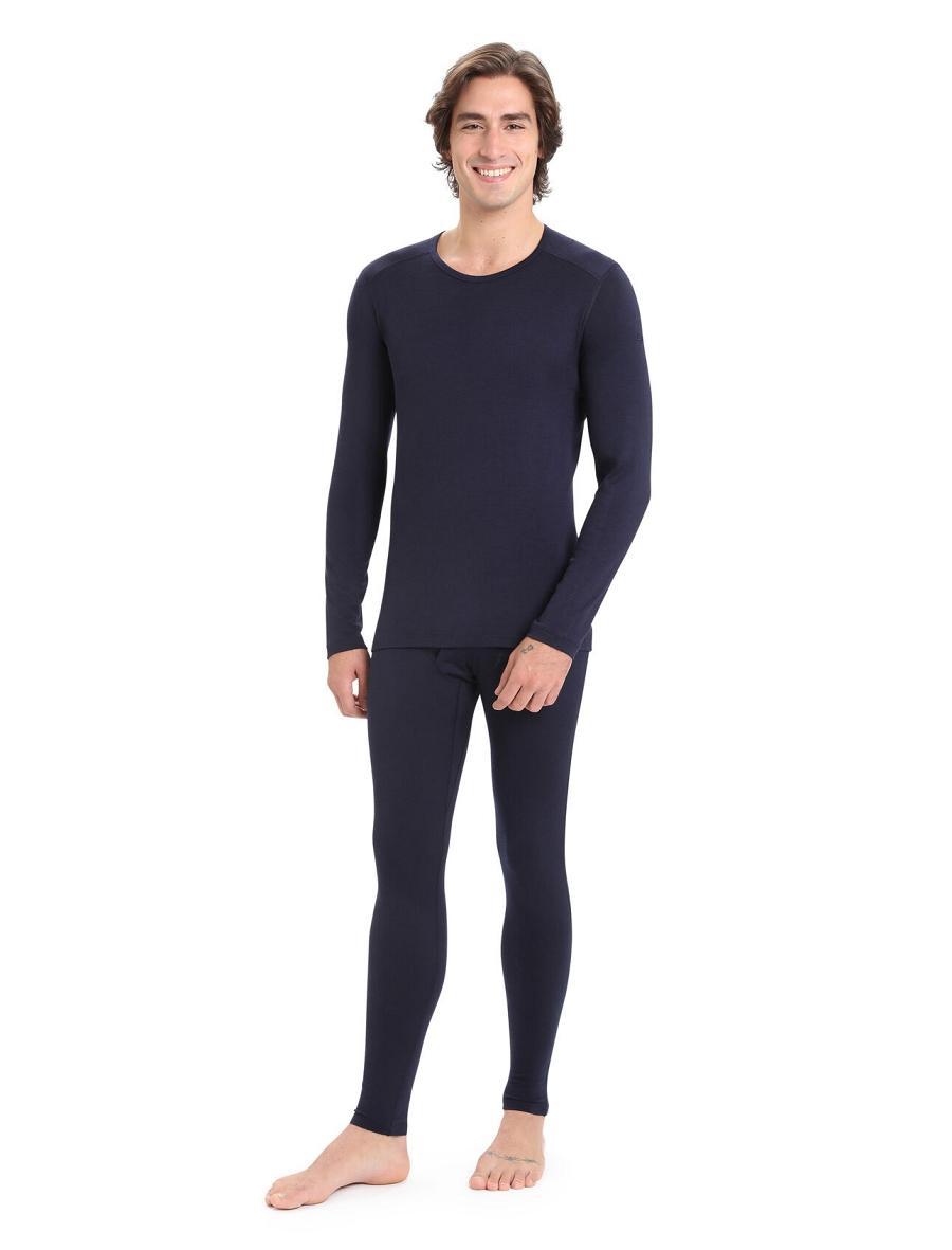 Midnight Navy Men's Icebreaker Merino 200 Oasis with Fly Leggings | USA 1132WNBY